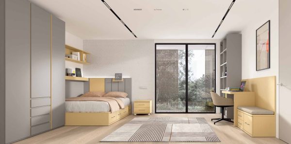 Habitación juvenil a medida modelo adv51 disponible en Mobles Álvarez Terrassa