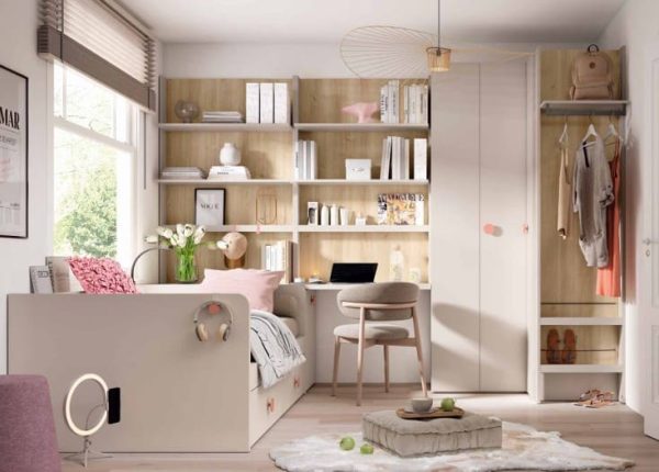 Habitación juvenil a medida modelo delulu8 disponible en Mobles Álvarez Terrassa