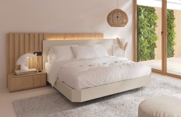 Dormitorio de matrimonio completo modelo evoque disponible en Mobles Álvarez Terrassa