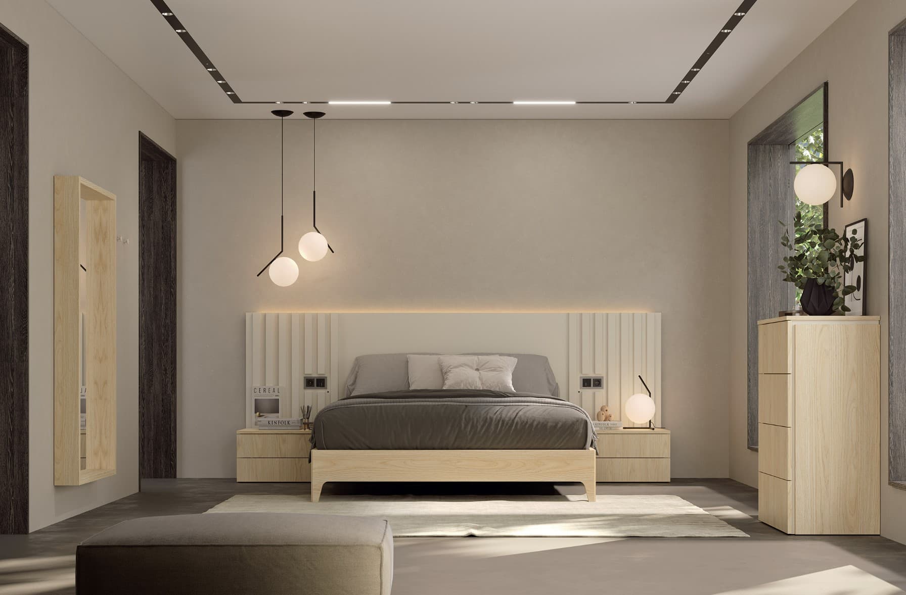 Dormitorio de matrimonio completo Liso Ribbon