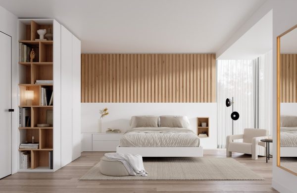 Dormitorio de matrimonio completo Repisa con Cubo TEGAR
