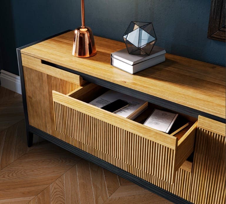 Mueble de televisión modelo tv tallin - vista de detalle disponible en Mobles Álvarez Terrassa